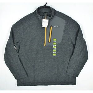 NWT EDDIE BAUER Men's 1/2 Zip Fleece Pullover Sweater Cinder Golden